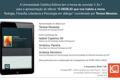 Publicações: Universidade Católica lança ebook «O desejo que nos habita e move»