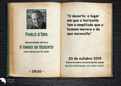 Aveiro: Teólogo Pablo D’Ors apresenta livro «Amigo do Deserto» na Paróquia da Vera-Cruz