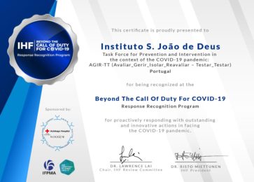 Covid-19: Instituto São João de Deus «reconhecido» por programa da Federação Internacional de Hospitais (c/vídeo)
