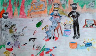 Síria: Desenho de criança cristã mostra família a ser torturada por jihadistas em Alepo