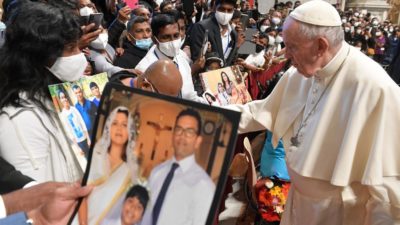 Vaticano: Papa recebeu católicos do Sri Lanka, evocando atentados da Páscoa de 2019