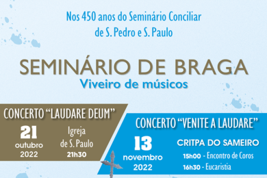 Braga: Cabido da Sé e Seminário de São Pedro e São Paulo organizam ciclo de concertos