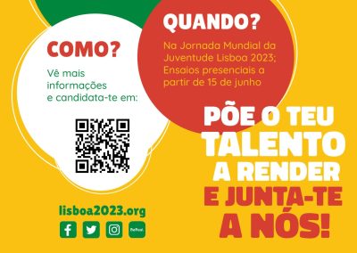 JMJ: Lisboa 2023 abre candidaturas nacionais e internacionais para elenco artístico do encontro