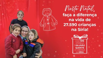 Solidariedade: Campanha de Natal da AIS quer ajudar crianças da Síria com blusões «para poderem resistir neste inverno»