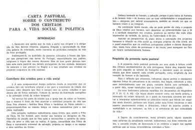Carta Pastoral sobre o Contributo dos Cristãos para a Vida Social e Política - 1974